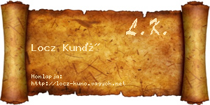 Locz Kunó névjegykártya